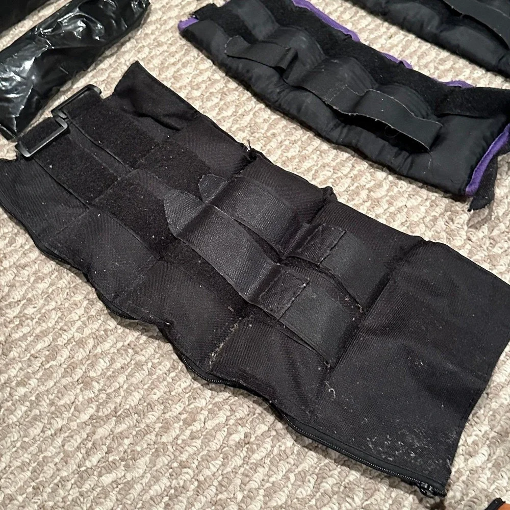 Active Fitness Bundle Adjustable Weighted Ankle Wrist Straps + Accessories - Lot
